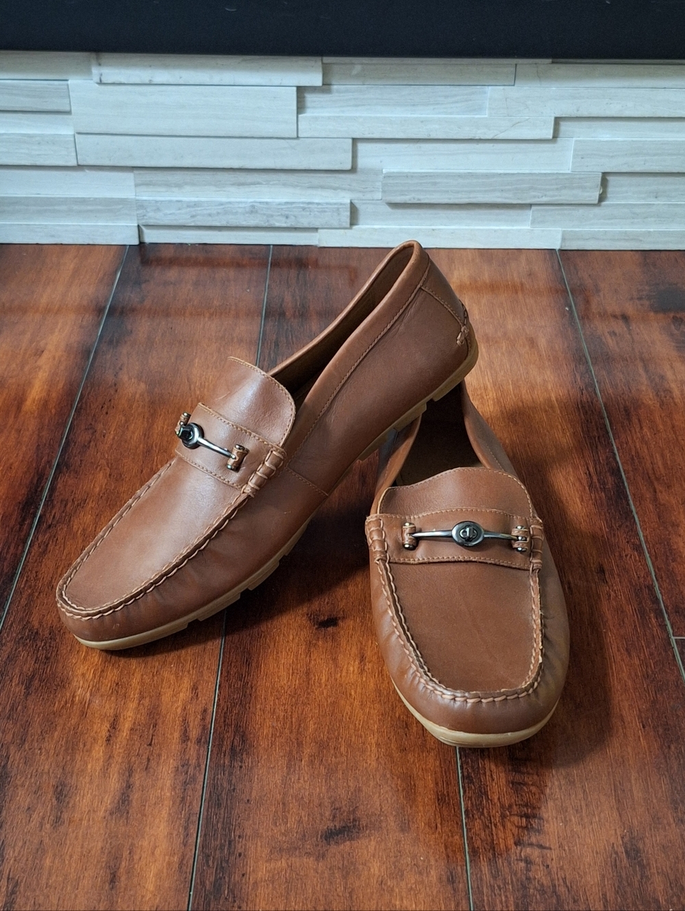 Coach Brown Leather Driver Loafers Men’s Size 13D Classic Horsebit